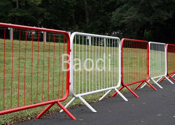 Barreira revestida plástica do controle de multidão para o concerto/cerca provisória, branco alaranjado vermelho
