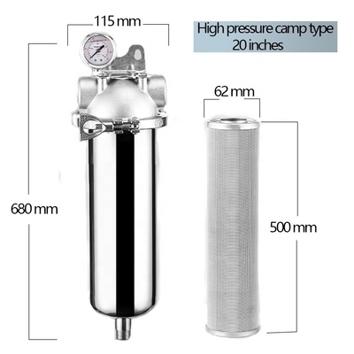20&quot; pré-filtro concebido para casas urbanas Mofo privado Proteção avançada aço inoxidável compacto resistente à corrosão