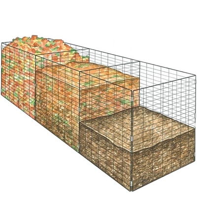 Revestimento resistente à ferrugem e fio de 2,0 mm/4,0 mm tornam a compostagem em casa fácil com o contentor de compostagem de malha de fio retangular