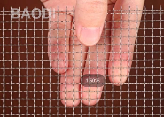 Tela tecida construção 316 Mesh Alkali Resisting frisado de aço inoxidável