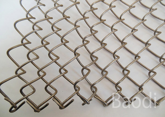 Teste padrão galvanizado aço carbono do diamante da cerca da malha do elo de corrente com cargo redondo do metal
