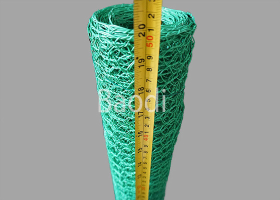 Rede plástica da rede de arame da galinha das aves domésticas com malha sextavada, PVC verde revestido