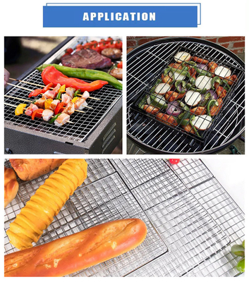 260 / 300mm comprimento Grill Barbecue Wire Mesh e Grill Barbecue Mesh Ferramentas de cozinha com grades de grelha de aço inoxidável
