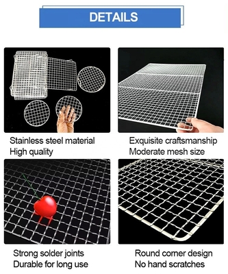 2cm/5cm Pernas/Pés Rede de churrasco antiaderente Construção metálica conveniente para limpeza sem esforço e churrasco perfeito