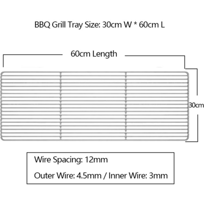 Grill Wire Rack Repositório de cozinha impermeável e versátil para resultados deliciosos 30 * 60cm L