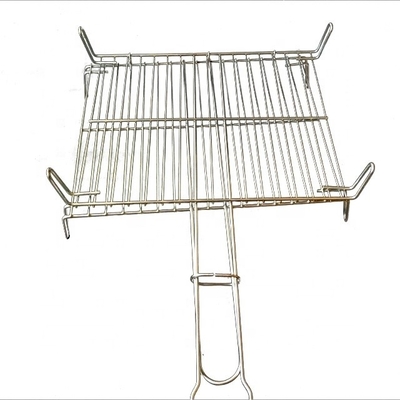 25*30 Galvanizado Grill Retangular Grill Grilling Grill Rede de fio de barbear com alça