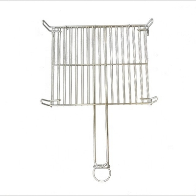 25*30 Galvanizado Grill Retangular Grill Grilling Grill Rede de fio de barbear com alça