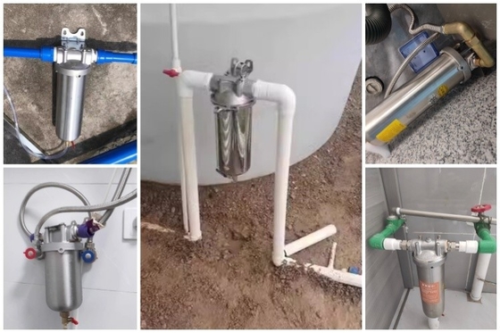 Prefiltro de aço inoxidável de 10 polegadas para uma circulação de água ideal em ambientes domésticos