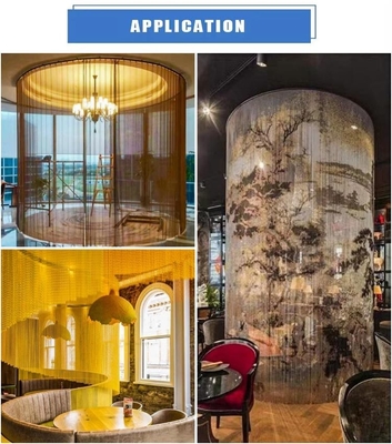 27 kg/m2 Cortinas de malha de cadeia requintadas para decoração de casa contemporânea Tecido e durável