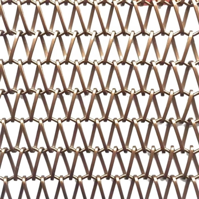 Espaços Internos Modernos Elegança Arquitetônica Painéis de malha de arame fabricados em cobre e latão com 69,6% de área aberta