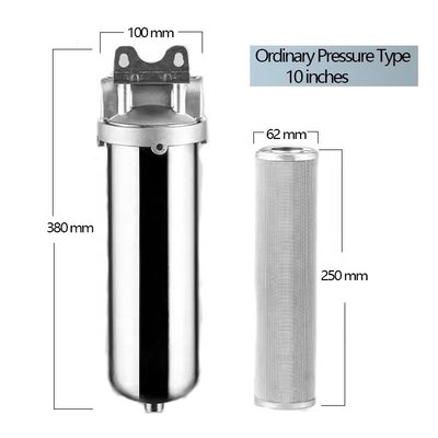 Prefiltro de aço inoxidável modular de fluxo comprimento de cartucho de filtro de 10&quot; para SS304/SS316 e tipo de pressão comum