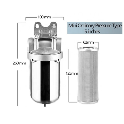 Sistemas residenciais de filtragem de água 5&quot; Modular pré-filtro de aço inoxidável