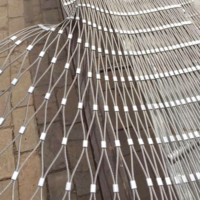 20 mm a 200 mm Tamanho de malha Arquitetônica Decorativa de aço inoxidável malha de fio de corda com técnica de tecido