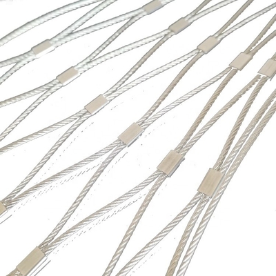 Rede de segurança de corda de fio de aço inoxidável 304 Ideal para plantas de escalada Rede tamanho 20mm a 200mm Ferrule durável estilo tecido