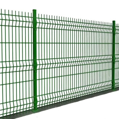 Cercas de post Caps PVC revestido 3D curva de malha de arame elétrico Soldado Cercas para o pátio direto Verde Metal Ferro de ferro jardim cercas de segurança