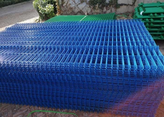 pulverização quadrada de Mesh Fence Welded Blue Powder do fio de aço do cargo de 50x100mm