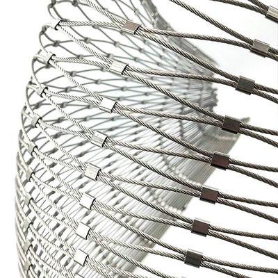 Balustrades Proteção de malha Ferrule Estilo Flexível de aço inoxidável Fios de corda Animal Enclosure Malha